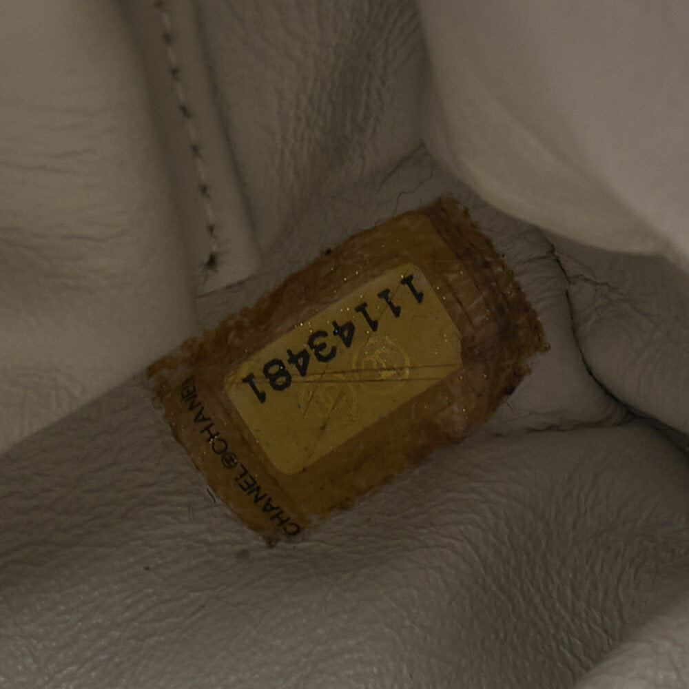 CHANEL Lambskin Matelasse Hamptons Line Coco Mark Chain Shoulder Ivory Silver-Tone Hardware, Pre-Owned