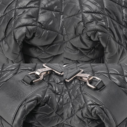 CHANEL Nylon Coco Backpack Black Silver-Tone Hardware, Pre-Owned