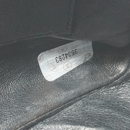 CHANEL Chain Shoulder Bag Matelasse Outside Flap Fringe Chain Shoulder Lambskin Black Gold-Tone Hardware, Pre-Owned