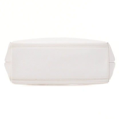 CHANEL Chanel Big Coco Mark Double Chain Shoulder with Ball Charm Caviar Skin White Gold-Tone Hardware, Pre-Owned