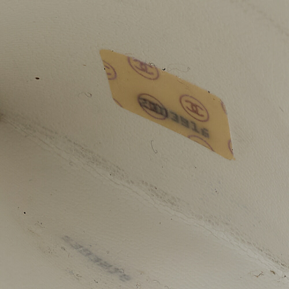 CHANEL Chanel Big Coco Mark Double Chain Shoulder with Ball Charm Caviar Skin White Gold-Tone Hardware, Pre-Owned