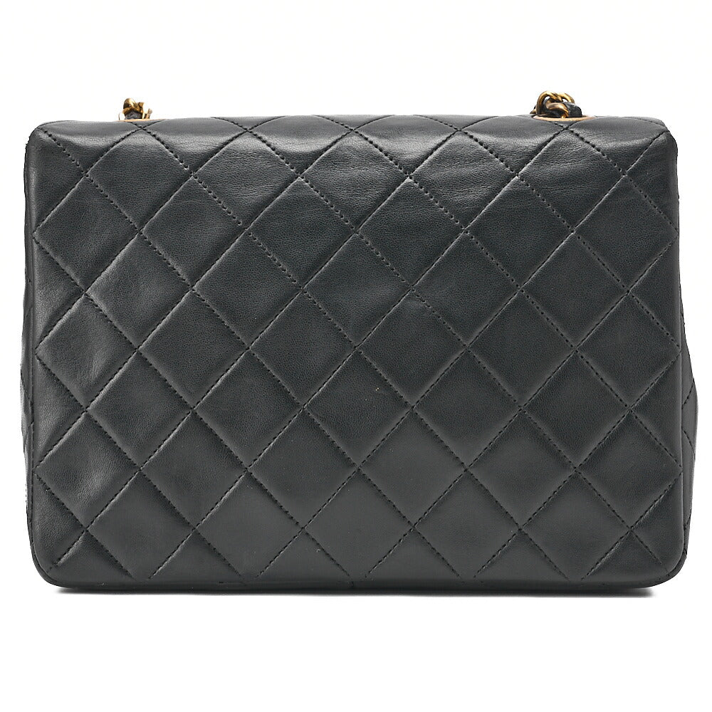 CHANEL Matelasse Single 20cm Chain Shoulder Lambsky Black Gold-Tone Hardware, Pre-Owned