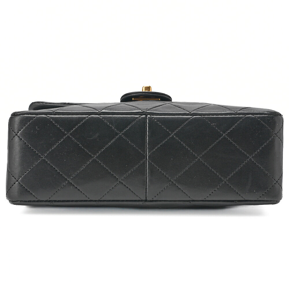 CHANEL Matelasse Single 20cm Chain Shoulder Lambsky Black Gold-Tone Hardware, Pre-Owned