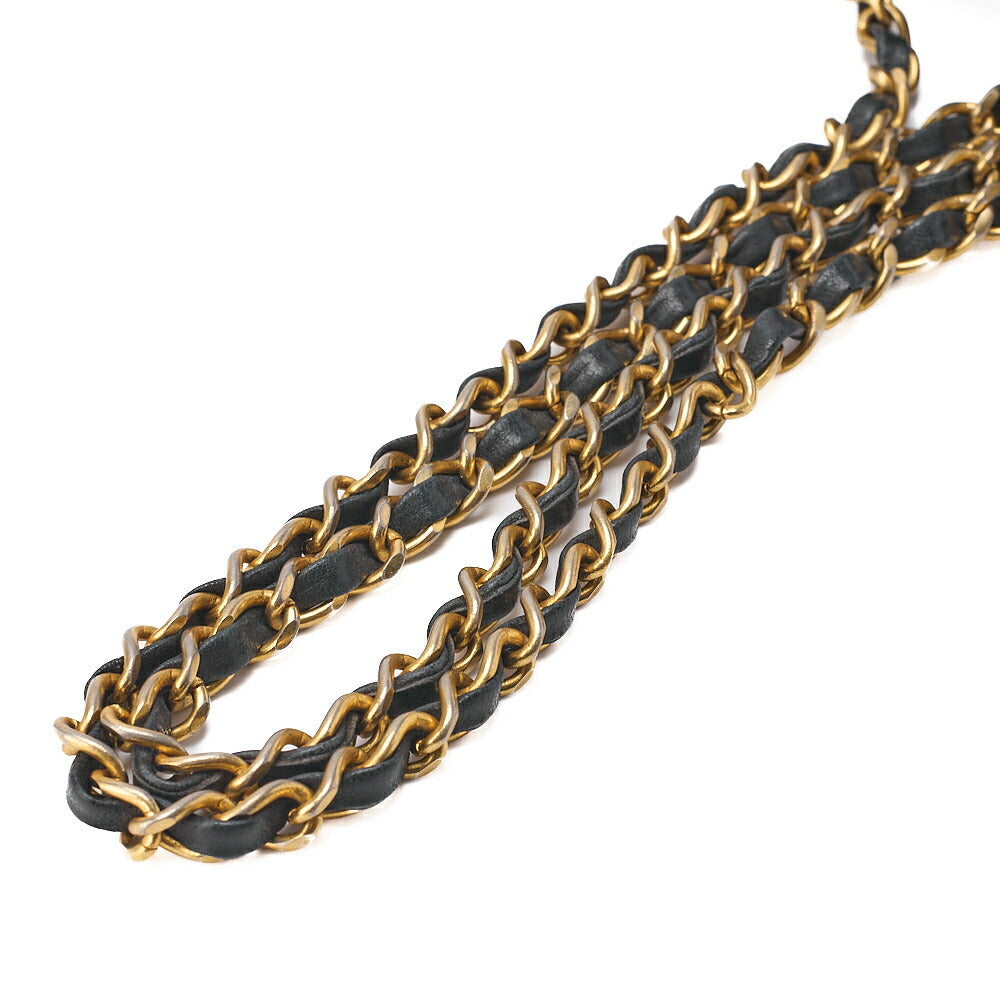CHANEL Matelasse Single 20cm Chain Shoulder Lambsky Black Gold-Tone Hardware, Pre-Owned