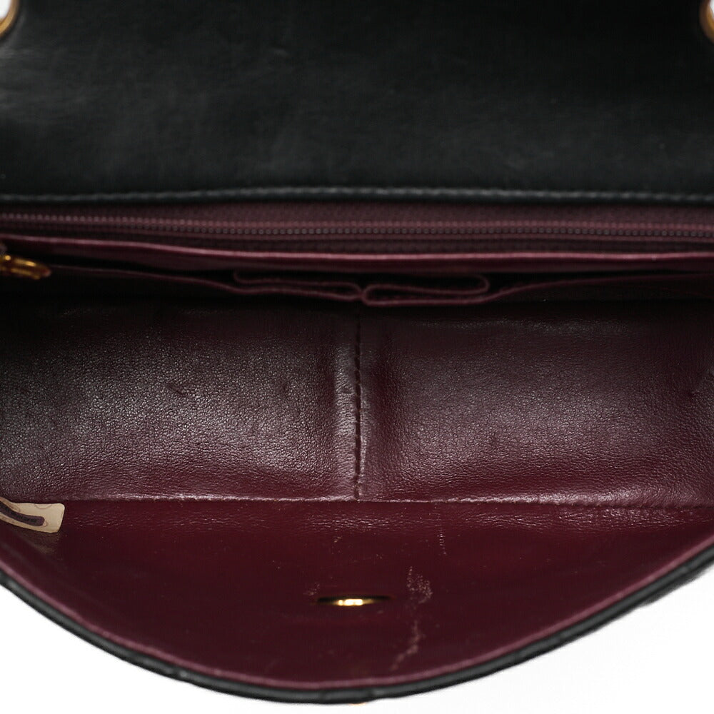 CHANEL Matelasse Single 20cm Chain Shoulder Lambsky Black Gold-Tone Hardware, Pre-Owned