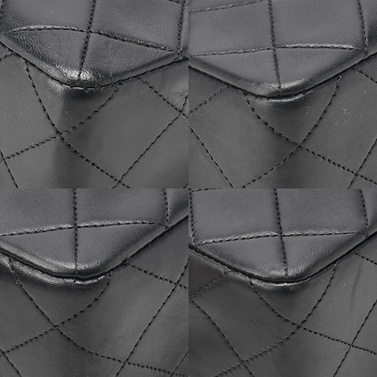 CHANEL Matelasse Single 20cm Chain Shoulder Lambsky Black Gold-Tone Hardware, Pre-Owned