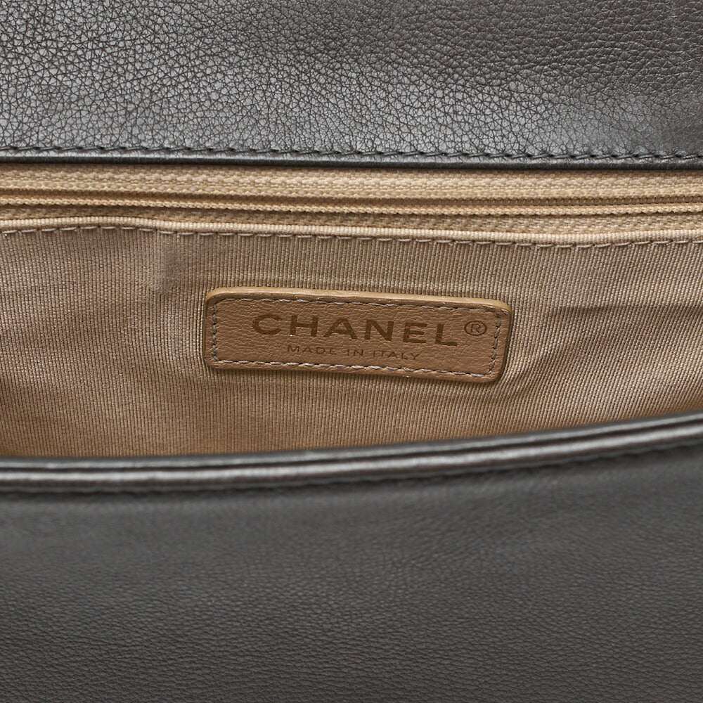 CHANEL Caviar Skin Matelasse 2way Shoulder Brown Gold-Tone Hardware, Pre-Owned