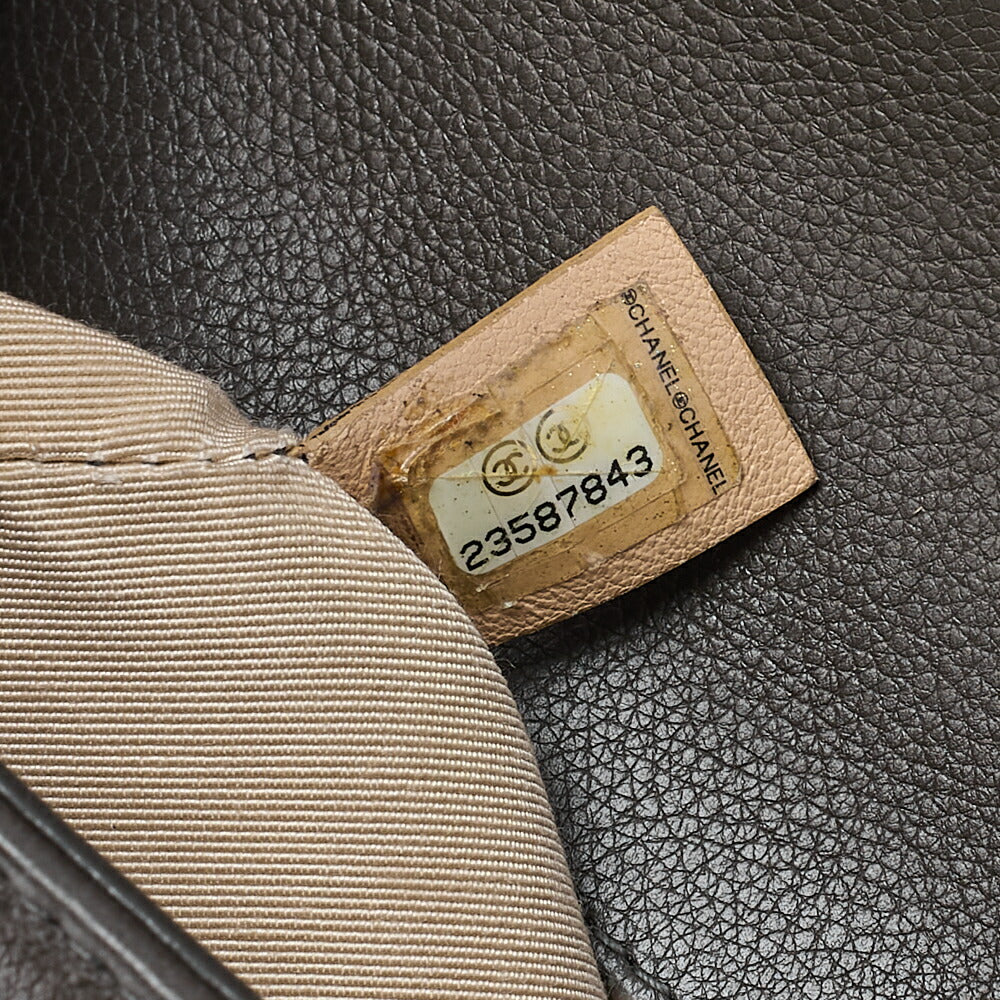 CHANEL Caviar Skin Matelasse 2way Shoulder Brown Gold-Tone Hardware, Pre-Owned