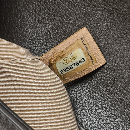 CHANEL Caviar Skin Matelasse 2way Shoulder Brown Gold-Tone Hardware, Pre-Owned