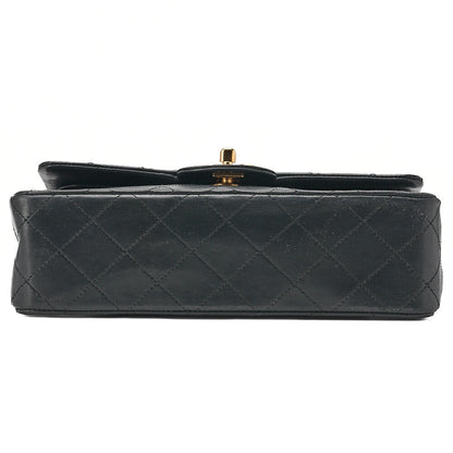 CHANEL Matelasse Double Flap 23cm Chain Shoulder Lambskin Black Gold-Tone Hardware, Pre-Owned