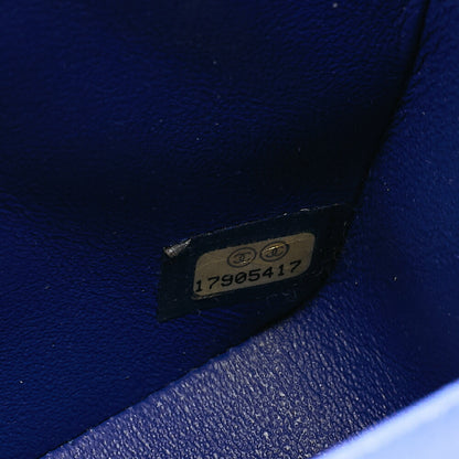 CHANEL Chain Shoulder Bag Mini Matelasse 18cm Lambskin Blue Gold-Tone Hardware, Pre-Owned