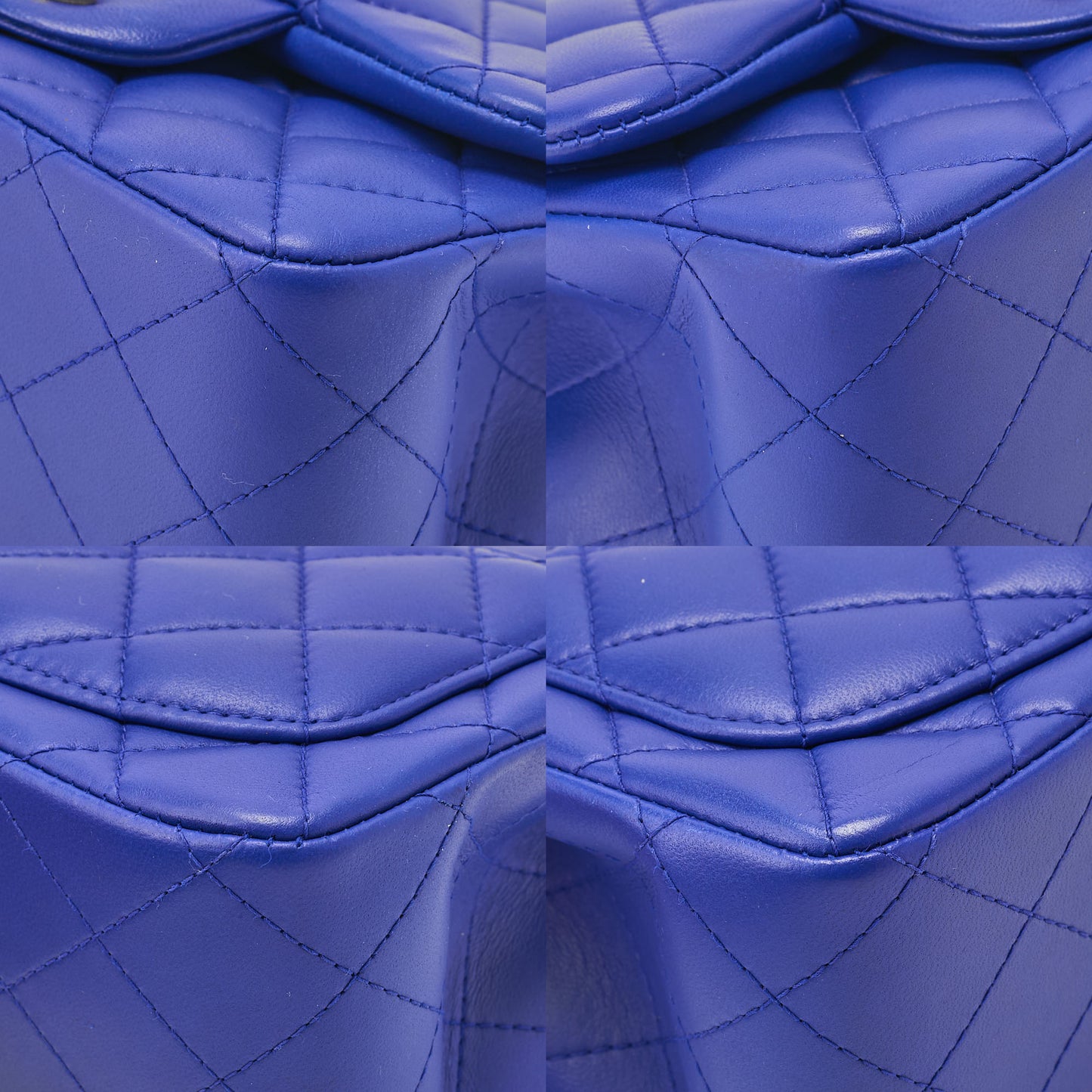 CHANEL Chain Shoulder Bag Mini Matelasse 18cm Lambskin Blue Gold-Tone Hardware, Pre-Owned