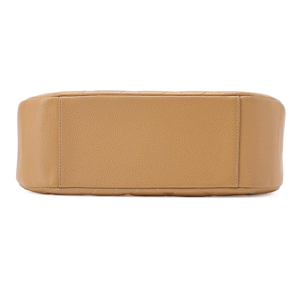 CHANEL Caviar Skin Matelasse Cocomark One Shoulder Beige Gold-Tone Hardware, Pre-Owned