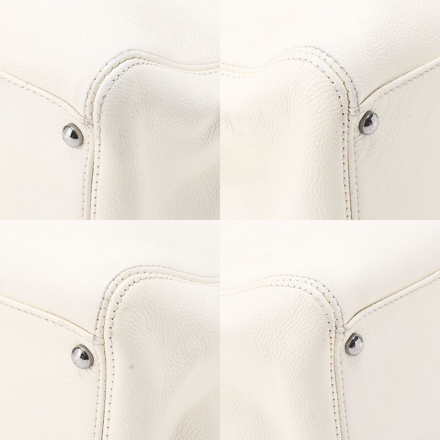 CHANEL Tote Bag Executive Caviar Skin 2.55 White Silver-Tone Hardware, Pre-Owned