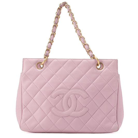 CHANEL Tote Bag Matelasse Lambskin Pink Double Chain PPT Gold-Tone Hardware, Pre-Owned]