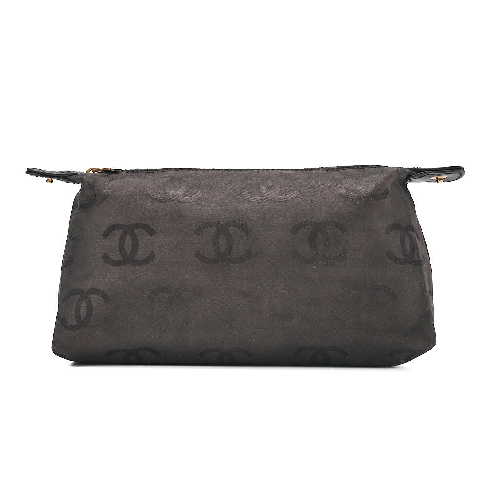 CHANEL Coco Mark Wild Stitch Handbag Calfskin Black Gold-Tone Hardware, Pre-Owned