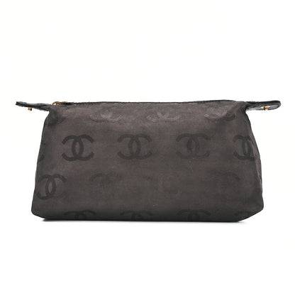 CHANEL Coco Mark Wild Stitch Handbag Calfskin Black Gold-Tone Hardware, Pre-Owned