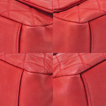 CHANEL Caviar Skin Matelasse Single 2-way Chain Shoulder Red Gold-Tone Hardware, Pre-Owned