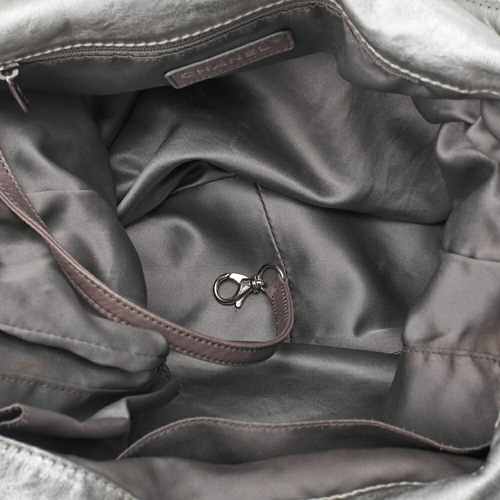 CHANEL Cocomark Perforated 2-way Chain Shoulder Bag Leather Silver-Tone Hardware, Pre-Owned