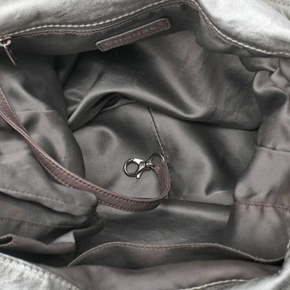 CHANEL Cocomark Perforated 2-way Chain Shoulder Bag Leather Silver-Tone Hardware, Pre-Owned