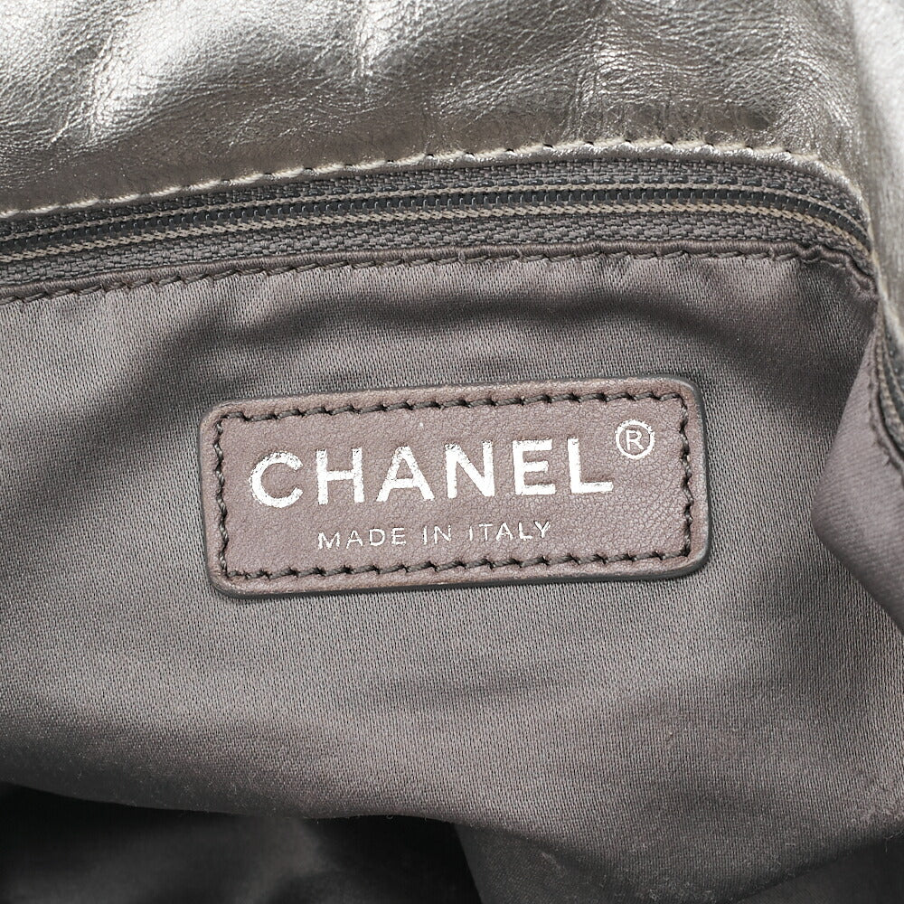 CHANEL Cocomark Perforated 2-way Chain Shoulder Bag Leather Silver-Tone Hardware, Pre-Owned