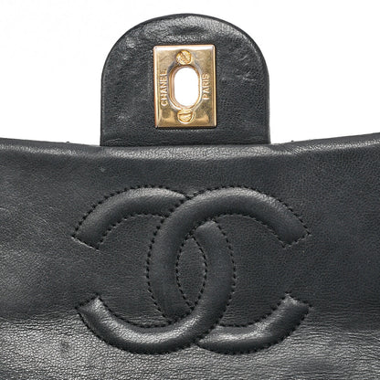 CHANEL Chain Shoulder Bag Mini Matelasse Turnlock Lambskin Black Single Flap Gold-Tone Hardware, Pre-Owned