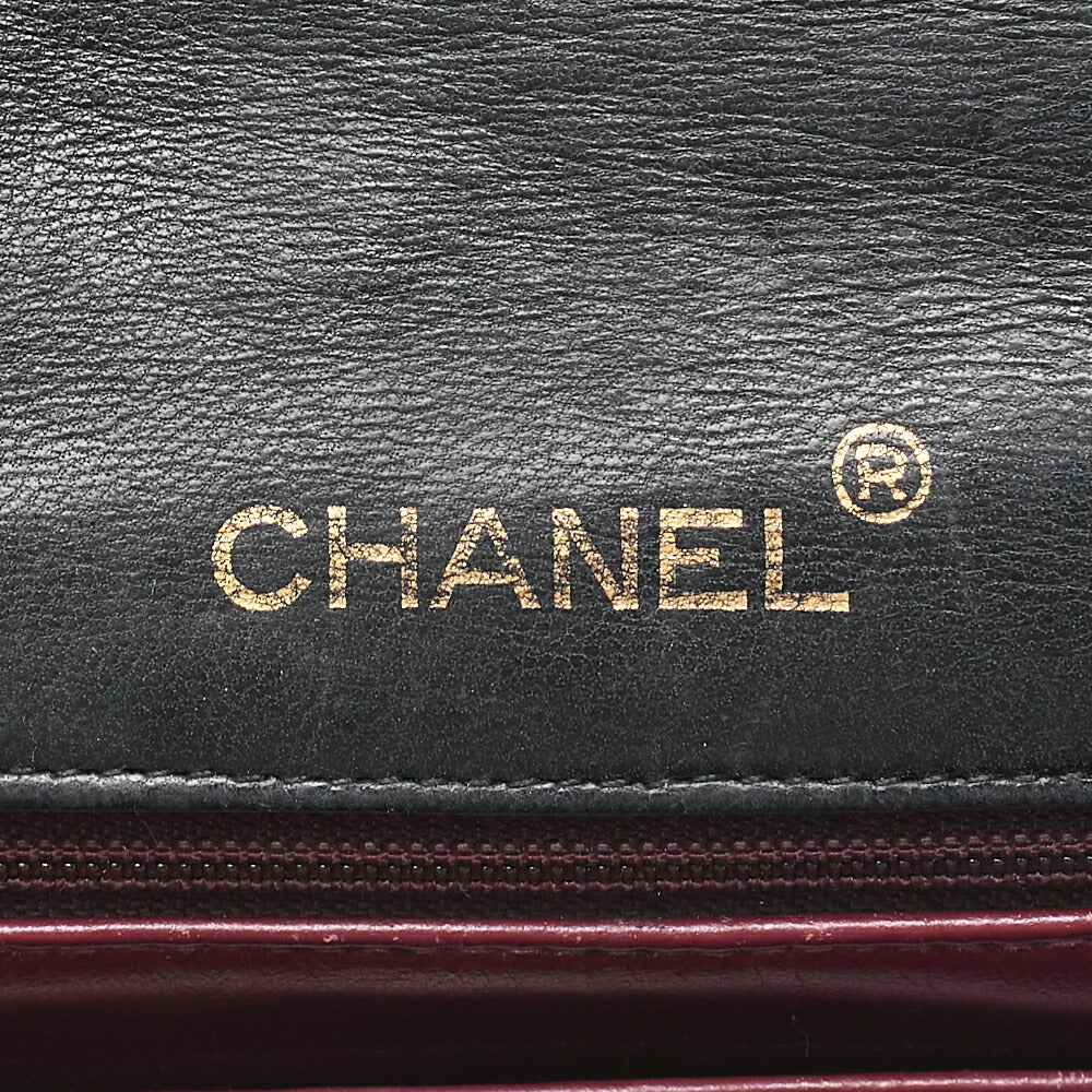 CHANEL Chain Shoulder Bag Mini Matelasse Turnlock Lambskin Black Single Flap Gold-Tone Hardware, Pre-Owned