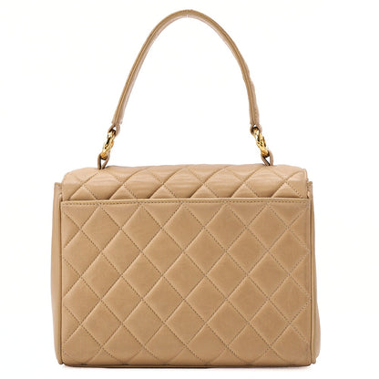 CHANEL Handbag Matelasse Biju Coco Mark Single Lambskin Beige Gold-Tone Hardware, Pre-Owned