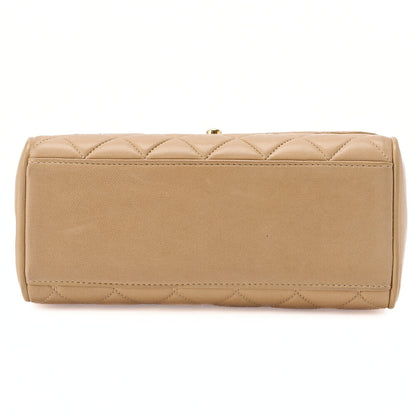 CHANEL Handbag Matelasse Biju Coco Mark Single Lambskin Beige Gold-Tone Hardware, Pre-Owned