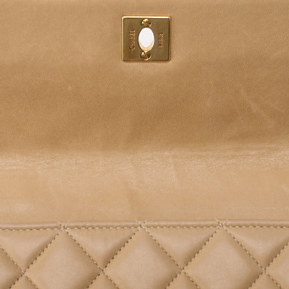 CHANEL Handbag Matelasse Biju Coco Mark Single Lambskin Beige Gold-Tone Hardware, Pre-Owned