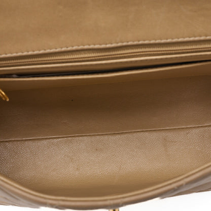 CHANEL Handbag Matelasse Biju Coco Mark Single Lambskin Beige Gold-Tone Hardware, Pre-Owned