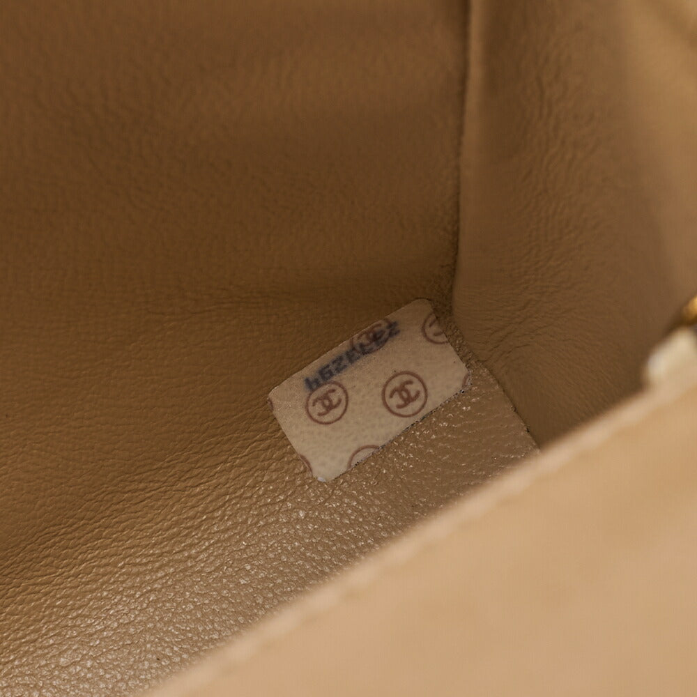 CHANEL Handbag Matelasse Biju Coco Mark Single Lambskin Beige Gold-Tone Hardware, Pre-Owned