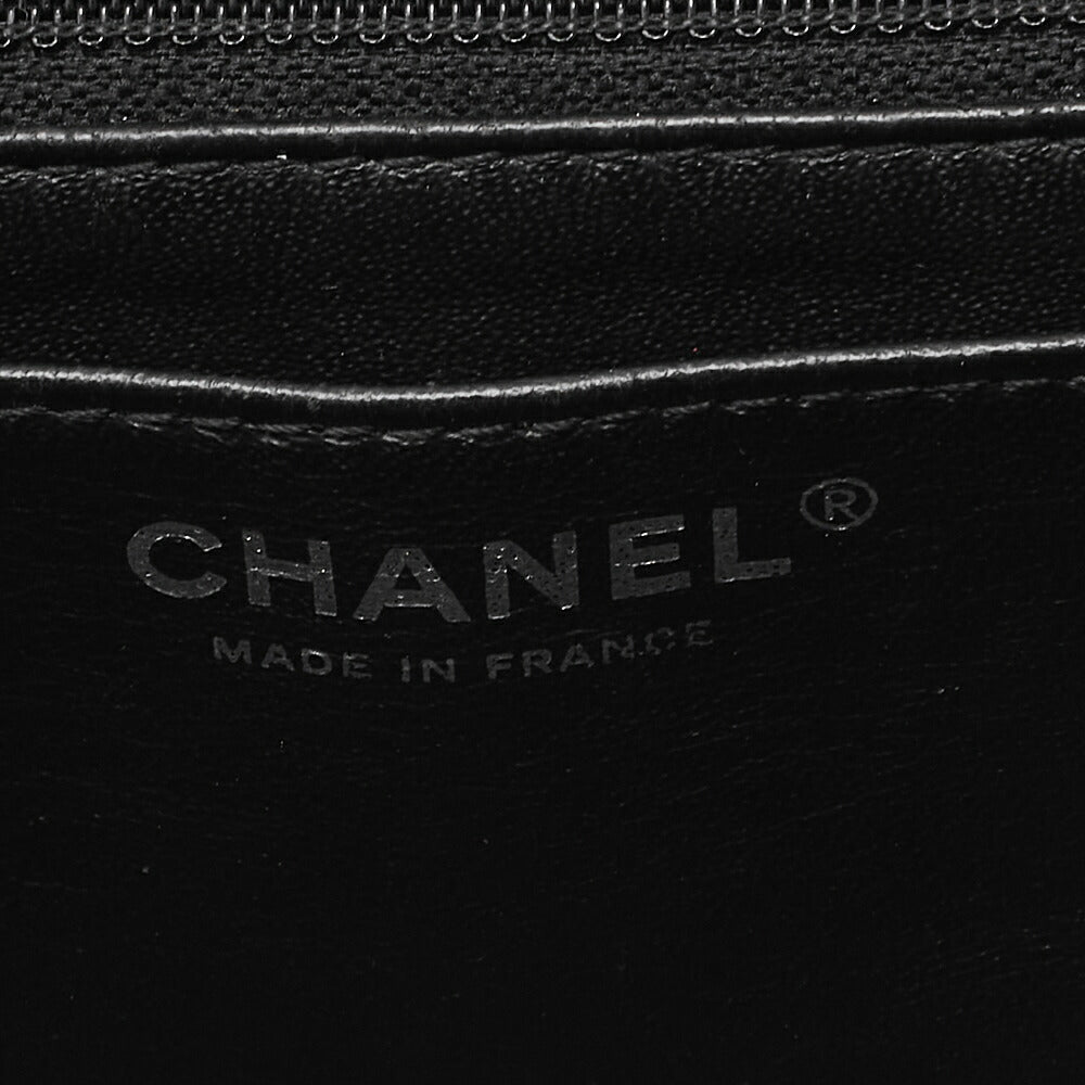 シャネル ラムスキン マトラッセ ココマーク シングルチェーンショルダーバッグ 黒 シルバー金具 中古