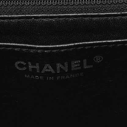 シャネル ラムスキン マトラッセ ココマーク シングルチェーンショルダーバッグ 黒 シルバー金具 中古