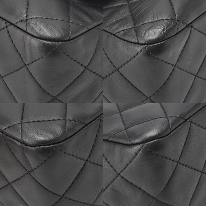 シャネル ラムスキン マトラッセ ココマーク シングルチェーンショルダーバッグ 黒 シルバー金具 中古