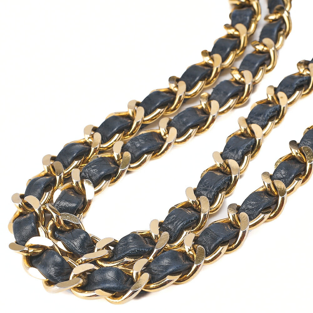 CHANEL Lambskin Matelasse Coco Charm Chain Tote Navy x White Gold-Tone Hardware, Pre-Owned