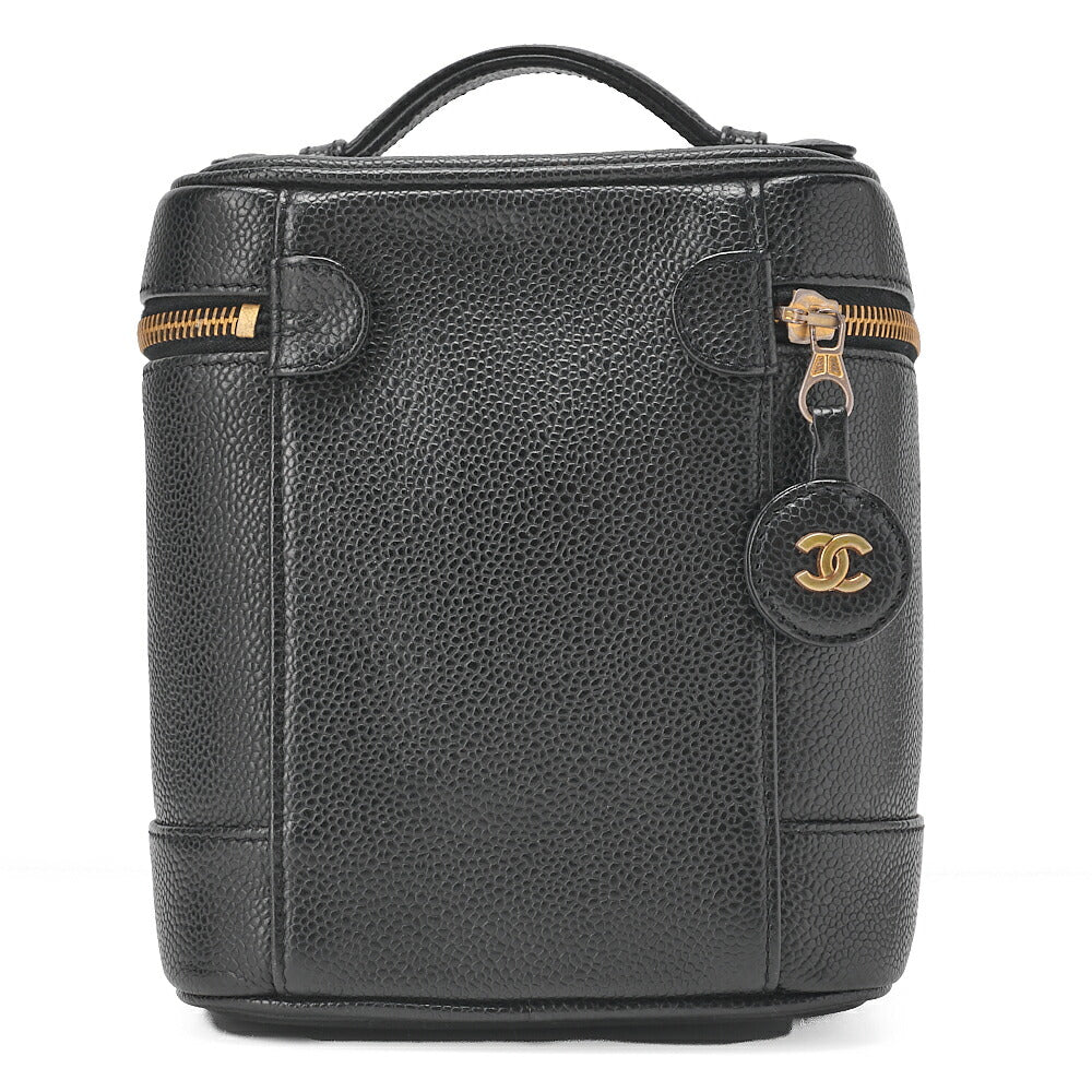 CHANEL Cocomark Vanity Handbag Caviar Skin Black Gold-Tone Hardware, Pre-Owned