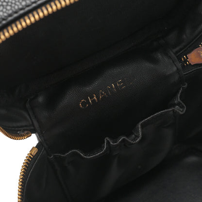 CHANEL Cocomark Vanity Handbag Caviar Skin Black Gold-Tone Hardware, Pre-Owned