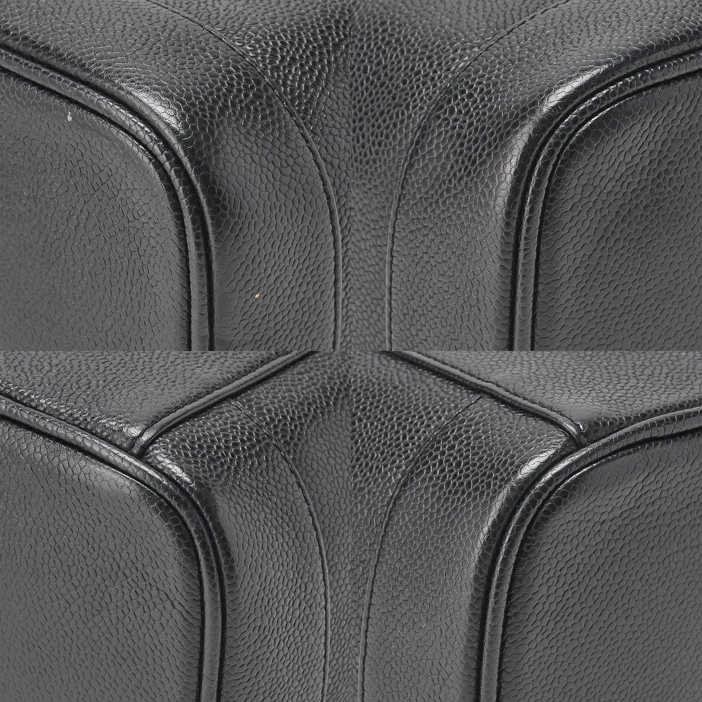 CHANEL Cocomark Vanity Handbag Caviar Skin Black Gold-Tone Hardware, Pre-Owned