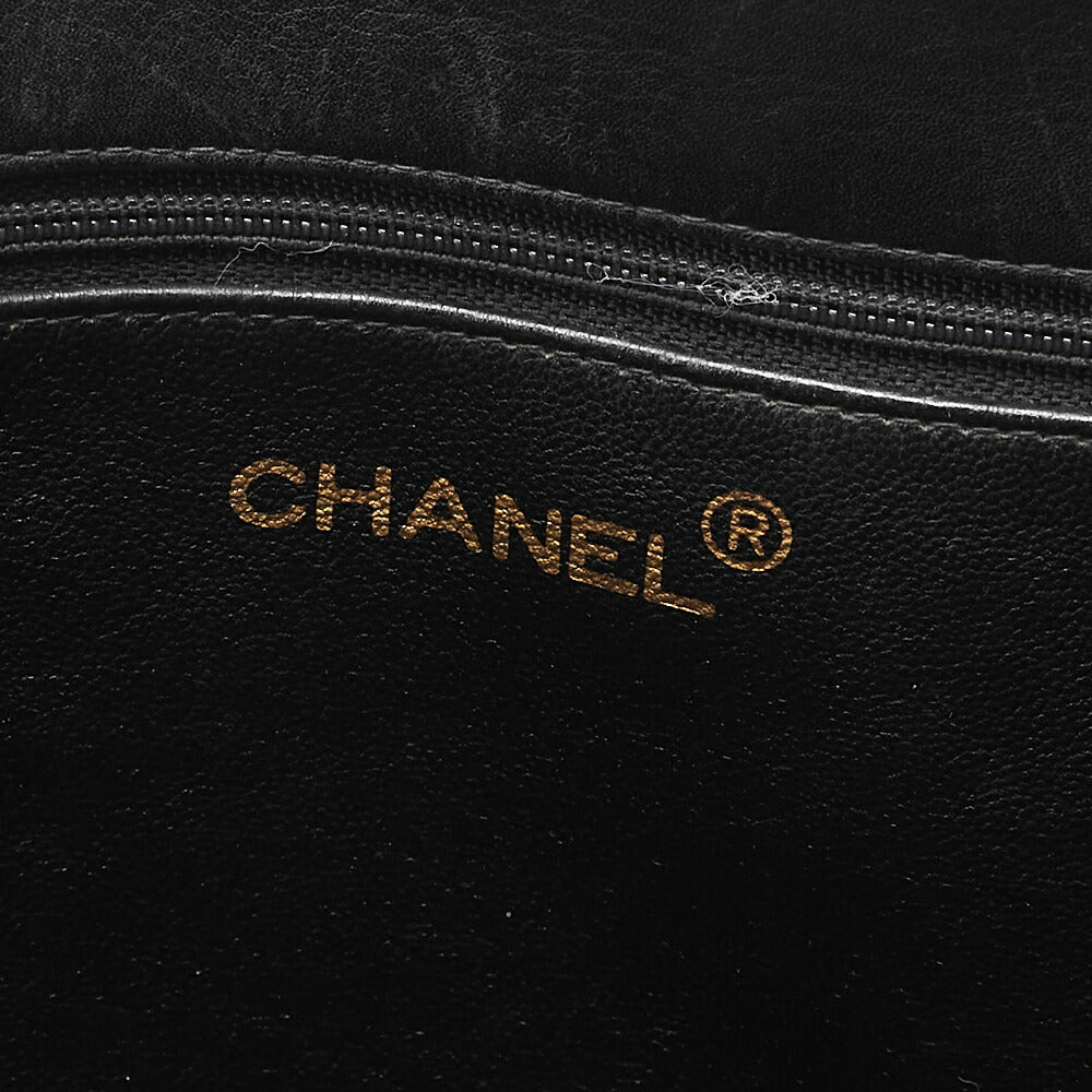 CHANEL Lambskin Big Coco Mark Giant Chain Tote Black Gold-Tone Hardware, Pre-Owned