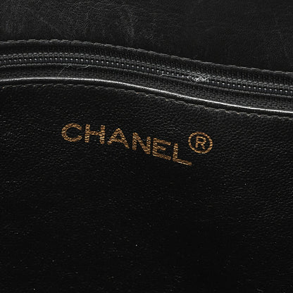 CHANEL Lambskin Big Coco Mark Giant Chain Tote Black Gold-Tone Hardware, Pre-Owned