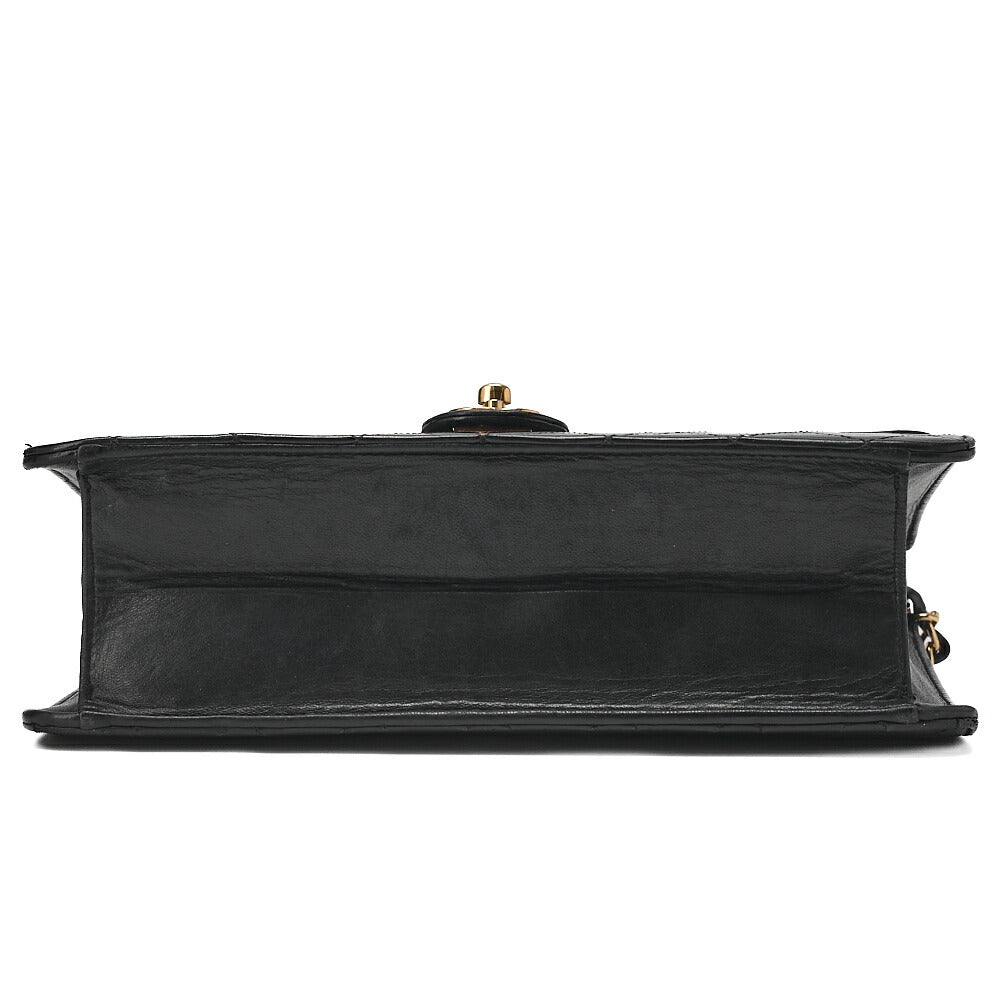 CHANEL Matelasse Turnlock 25cm Single Chain Shoulder Black Gold-Tone Hardware, Pre-Owned