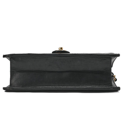 CHANEL Matelasse Turnlock 25cm Single Chain Shoulder Black Gold-Tone Hardware, Pre-Owned