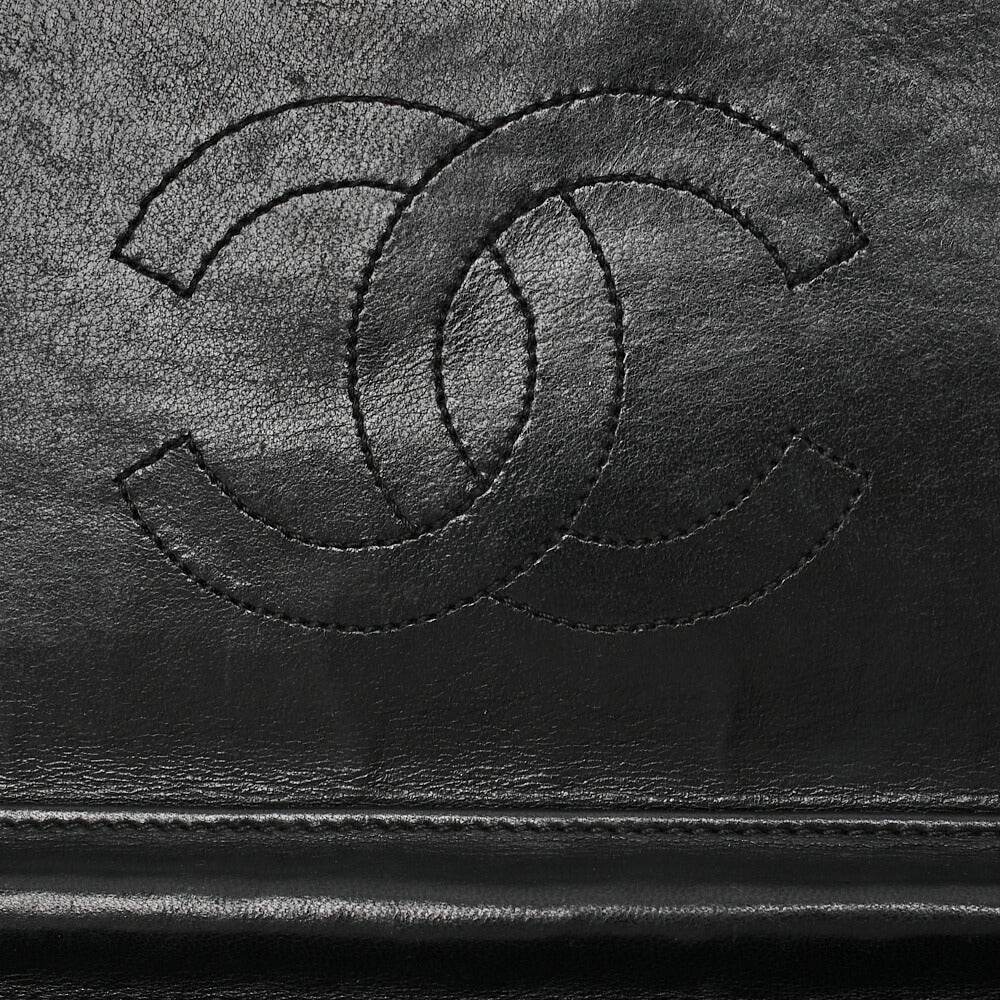 CHANEL Matelasse Turnlock 25cm Single Chain Shoulder Black Gold-Tone Hardware, Pre-Owned