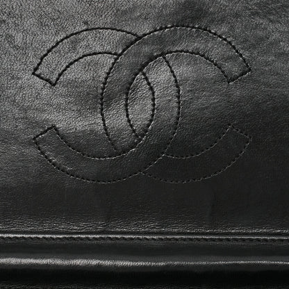 CHANEL Matelasse Turnlock 25cm Single Chain Shoulder Black Gold-Tone Hardware, Pre-Owned