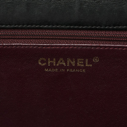 CHANEL Matelasse Turnlock 25cm Single Chain Shoulder Black Gold-Tone Hardware, Pre-Owned