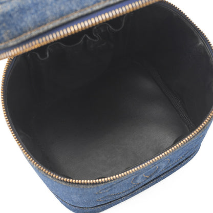 CHANEL Cocomark Vanity Handbag Denim Blue Gold-Tone Hardware, Pre-Owned