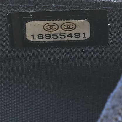 CHANEL Lace Ismore Chain Wallet Goat Skin Navy Silver-Tone Hardware, Pre-Owned