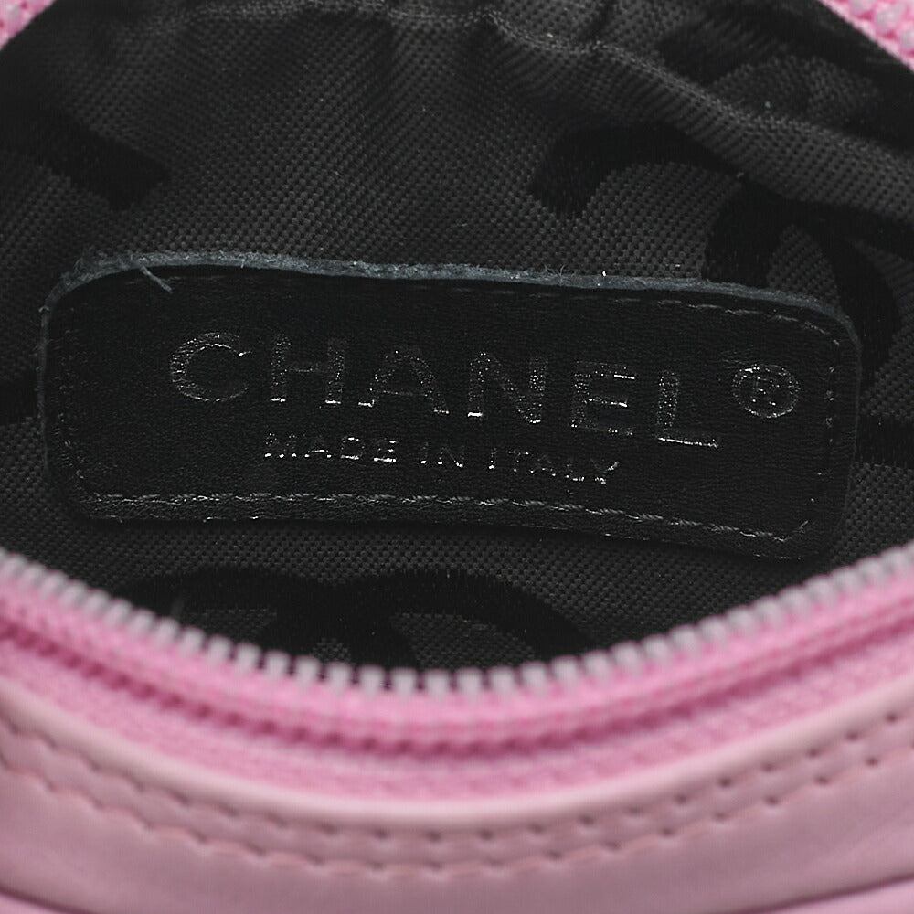 CHANEL Cambon Line Matelasse Calfskin Pink x Black Mini Shoulder Bag Silver-Tone Hardware, Pre-Owned