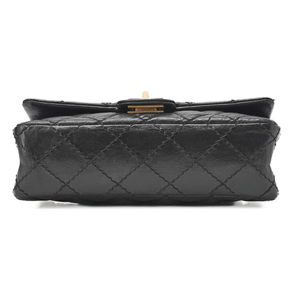 CHANEL Waist Pouch Matelasse 2.55 Lambskin Black Gold-Tone Hardware, Pre-Owned